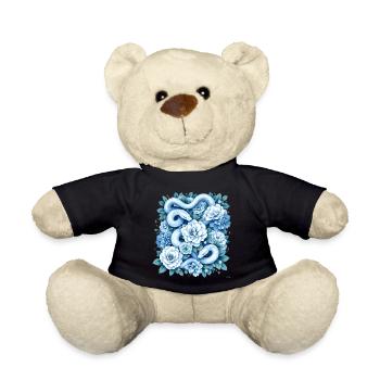 Hellblaues Snakes Rosenbeet-Design. - Teddy - Schwarz - Vorne