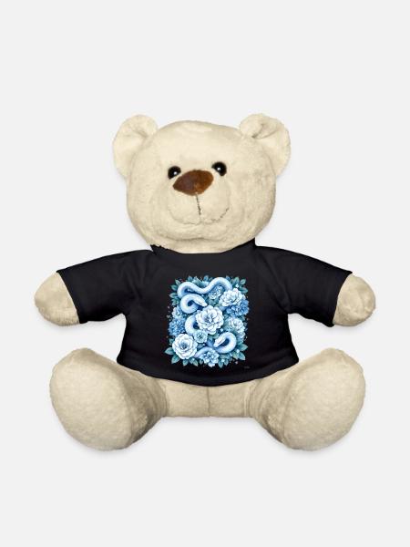 Hellblaues Snakes Rosenbeet-Design. - Teddy - Schwarz