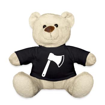 Axt Beil Holzfäller Geschenkidee  - Teddy - Schwarz - Vorne