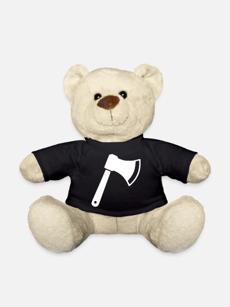 Axt Beil Holzfäller Geschenkidee  - Teddy - Schwarz