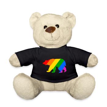 Rainbow Polar Bear - Teddy Bear - black - Front