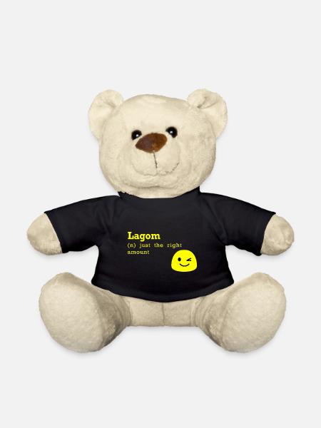 Lagom just the right amount Swedish Geschenk - Teddy - Schwarz