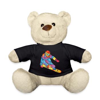 Snowboard snowboarder snowboard cadeau d'hiver - Nounours - noir - Devant