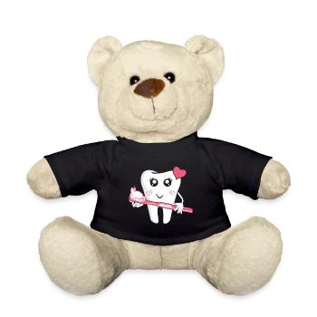 Liebe Herz Zahnarztpraxis Art Zahnbürste - Teddy - Schwarz - Vorne