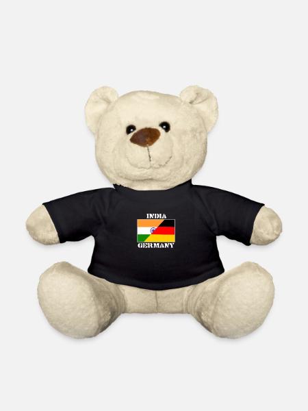 Deutschland Indien Freundschaft,India Germany,flag - Teddy - Schwarz