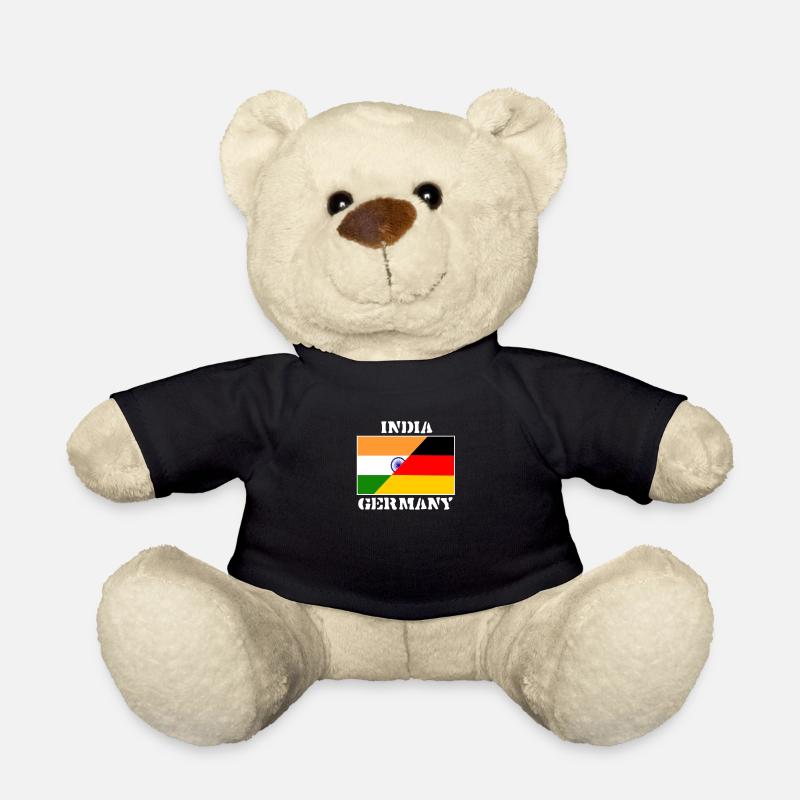 Deutschland Indien Freundschaft,India Germany,flag - Teddy - Schwarz