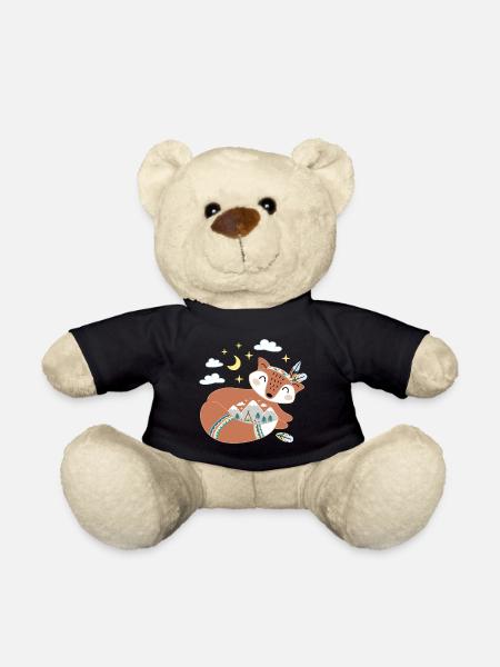 dreaming fox - Teddy Bear - black