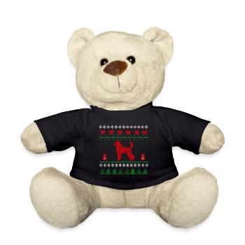Ugly Christmas Pudel Weihnachten Geschenk - Teddy - Schwarz - Vorne