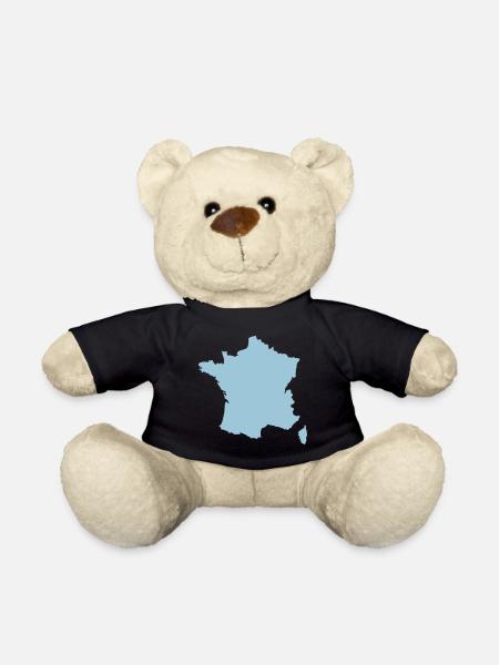 Land Frankreich Karte - Teddy - Schwarz