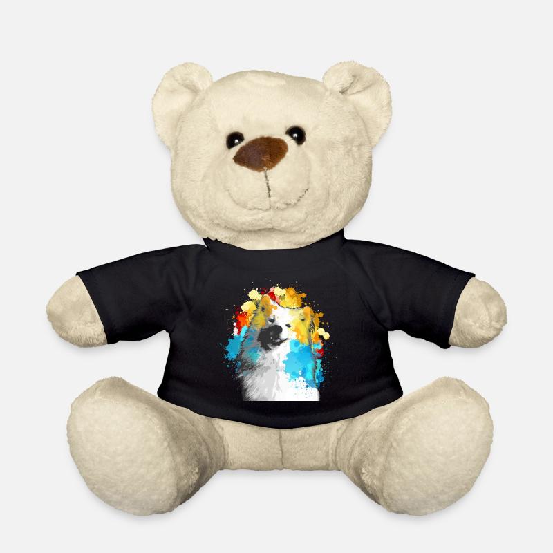 Samoyed watercolor multicolored - Teddy Bear - black