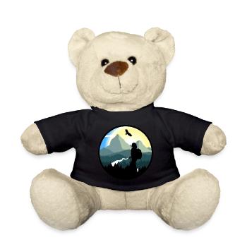 Mountains, hiking, wilderness - woman - Teddy Bear - black - Front