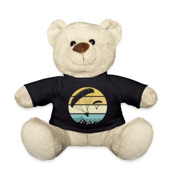 paragliding gift man woman sport paraglider - Teddy Bear - black - Front