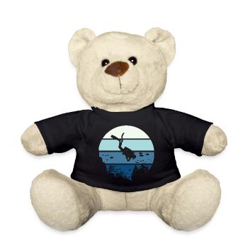 scuba diving t shirt plongée sous marine - Nounours - noir - Devant