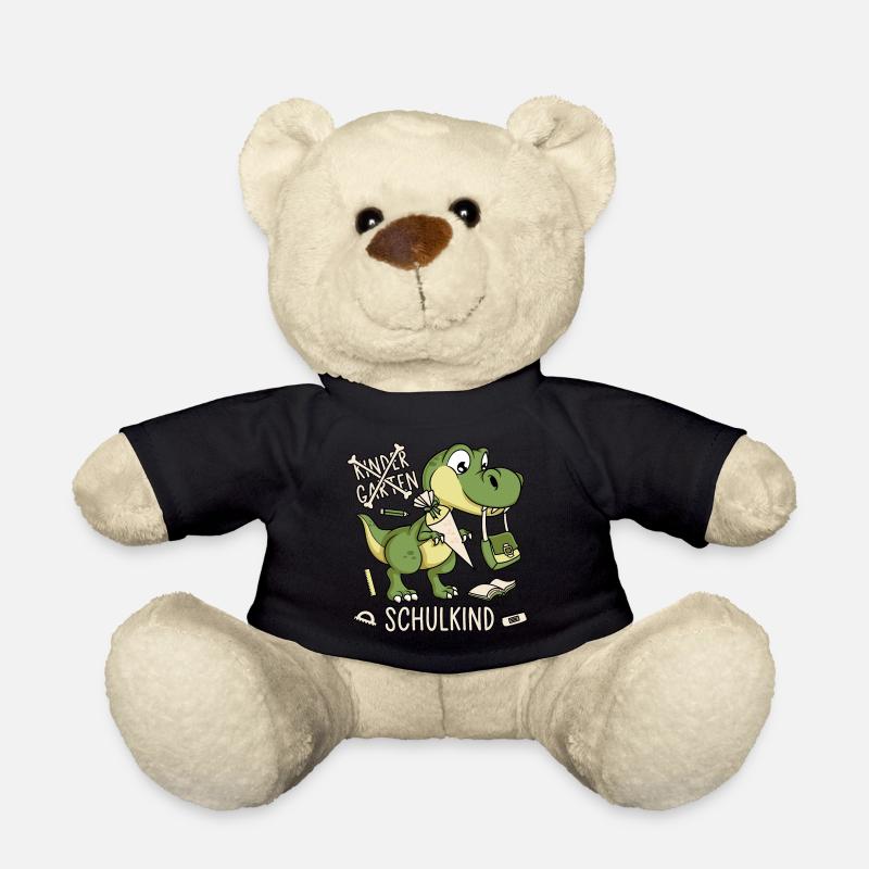 Schule Einschulung Dinosaurier Dino Schulkind - Teddy - Schwarz