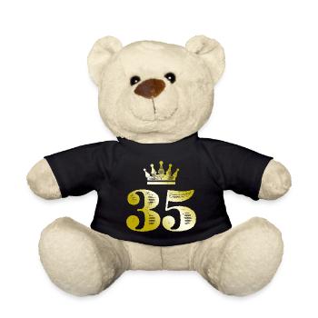 35 Number Crown Gold - Teddy Bear - black - Front