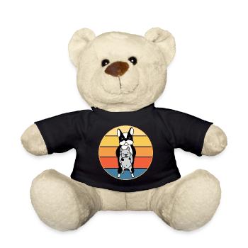 French Bulldog Dog Breed Vintage Retro Sunset - Teddy Bear - black - Front