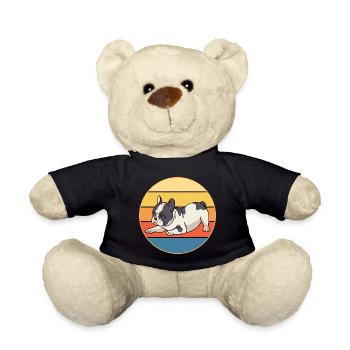 Französische Bulldogge Hunderasse Vintage Retro Sonnenuntergang - Teddy - Schwarz - Vorne