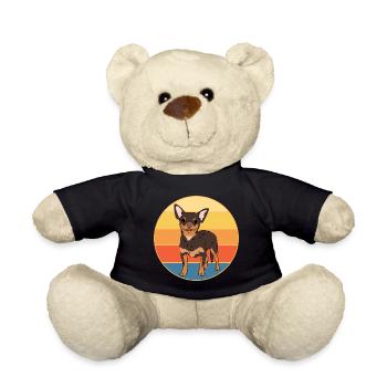 Mignon Chihuahua Dog Breed Vintage Retro Sunset - Nounours - noir - Devant