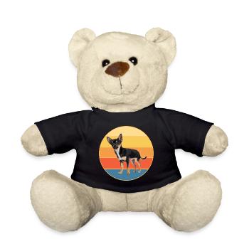 Mignon Chihuahua Dog Breed Vintage Retro Sunset - Nounours - noir - Devant