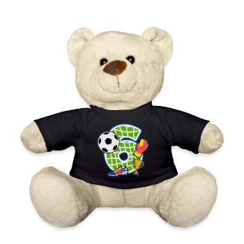 Fußball 6. Geburtstagsparty Nummer 6 - 6 Jahre - Teddy - Schwarz - Vorne