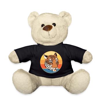 Tiger Big Cat Vintage Retro Sonnenuntergang - Teddy - Schwarz - Vorne