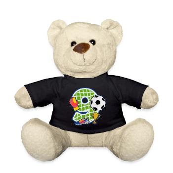 Fußball 9. Geburtstagsparty Nummer 9 - 9 Jahre - Teddy - Schwarz - Vorne
