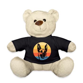 German Shepherd Dog Breed Vintage Retro Sunset - Teddy Bear - black - Front