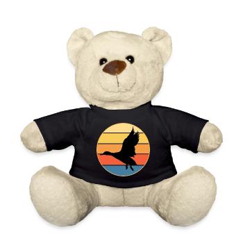 Niedliche Ente Vintage Retro Sonnenuntergang Tierliebhaber Design - Teddy - Schwarz - Vorne