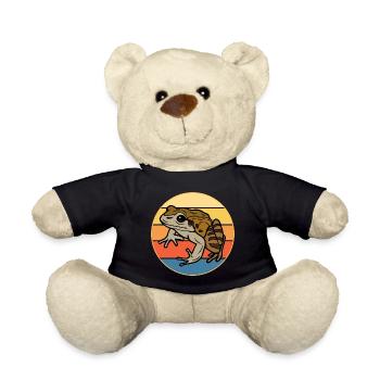 Mignon Grenouille Vintage Rétro Coucher de Soleil Animal Lover - Nounours - noir - Devant