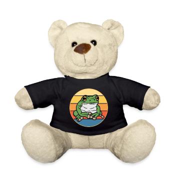 Mignon Grenouille Vintage Rétro Coucher de Soleil Animal Lover - Nounours - noir - Devant