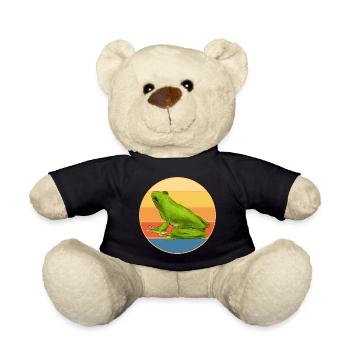 Grenouille mignonne Vintage rétro coucher de soleil amoureux des animaux - Nounours - noir - Devant