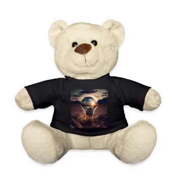Nature, mountains and landscape in a light bulb - Teddy Bear - black - Front