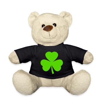 St Patrick's Day Shamrock - Teddy Bear - black - Front