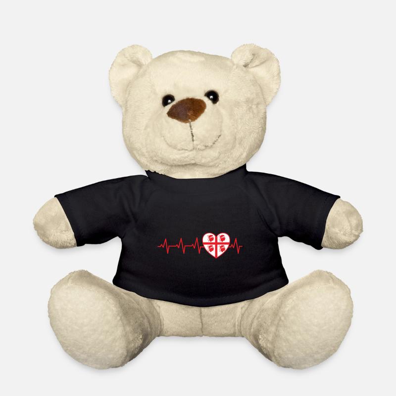 Pulse Heart Gift Sardinia Sardegna Italy - Teddy Bear - black