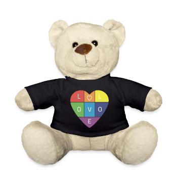 Rainbow Love - Teddy Bear - black - Front
