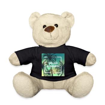 Hello Summer! Home decor, wall art, shirts, mugs - Teddy Bear - black - Front