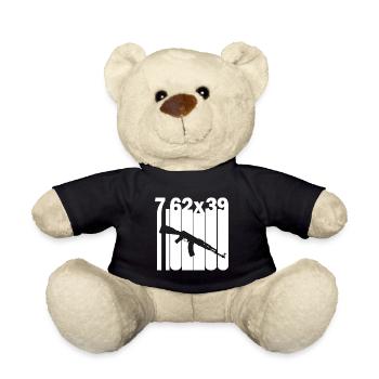 Patrone AK-47 Waffe Sturmgewehr Geschenk - Teddy - Schwarz - Vorne