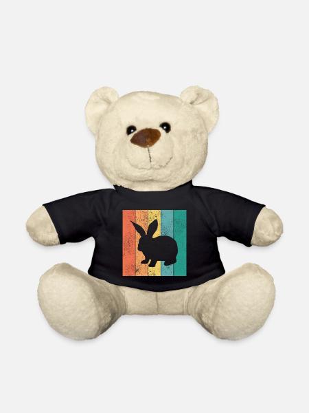 Hase Hasen Retro Kaninchen Osterhase Geschernk - Teddy - Schwarz