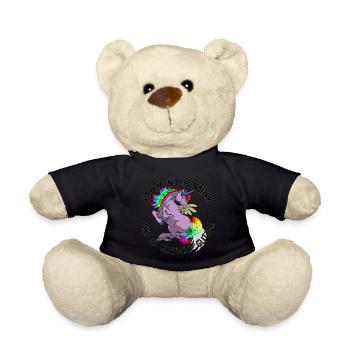 Noch näher es klatscht Glitzer Einhorn Geschenk - Teddy - Schwarz - Vorne