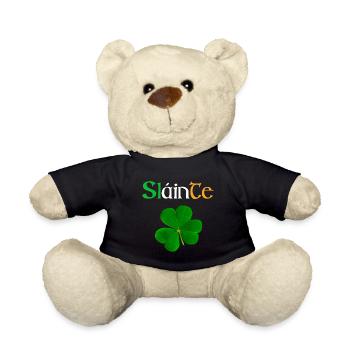 Slainte & Kleeblatt - Saint Patricks Day, Irland - Teddy - Schwarz - Vorne