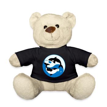 Orca Yin Yang - Killer Whale Animal Welfare - Teddy Bear - black - Front