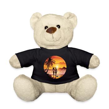 Beach Romantic Couple - Teddy Bear - black - Front