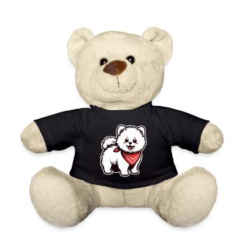 DOG MALTESE DWARF POINTED SAMOYED POODLE BANDANA - Teddy Bear - black - Front