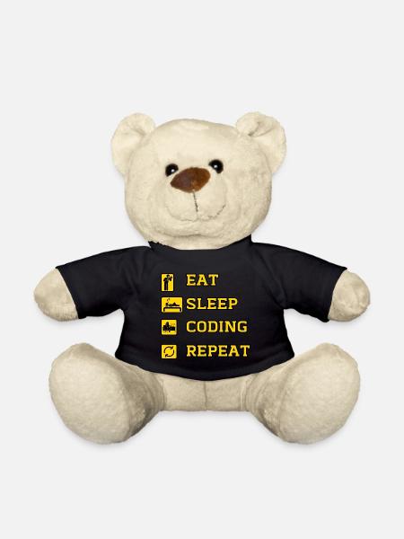 Eat Coding Repeat - Teddy Bear - black
