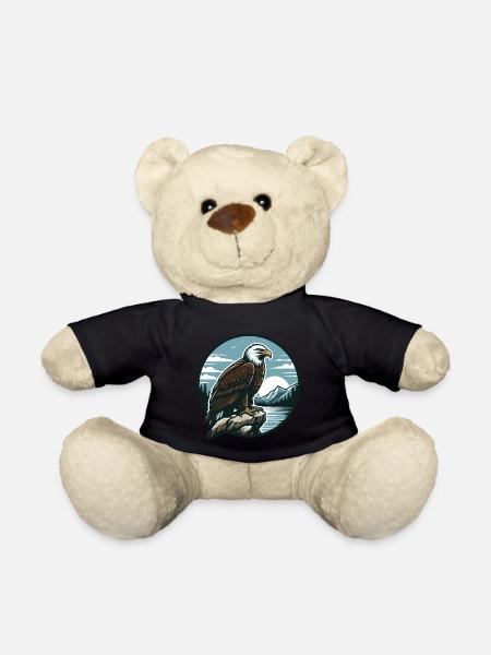EAGLE, BIRD OF PREY, HAWK, HUNTER, FLIGHT, MAJESTY, FEATHER - Teddy Bear - black