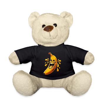 LAUGHING BANANA HAPPY FRUIT HAPPY SMILE JOKE - Teddy Bear - black - Front
