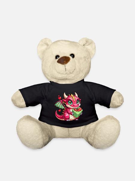 Farbenfroher Drache - Teddy - Schwarz