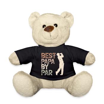 Best Dad By Par Golfing Golf Lover Father's Day - Teddy Bear - black - Front