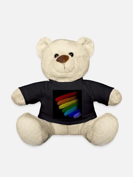 rainbow stripes - Teddy Bear - black