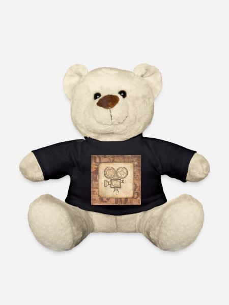 Vintage Movie Projector Film Director Actor - Teddy Bear - black